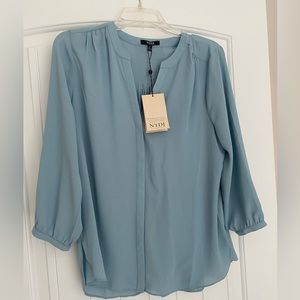 NYDJ Pintuck Blouse in Peacock 🦚